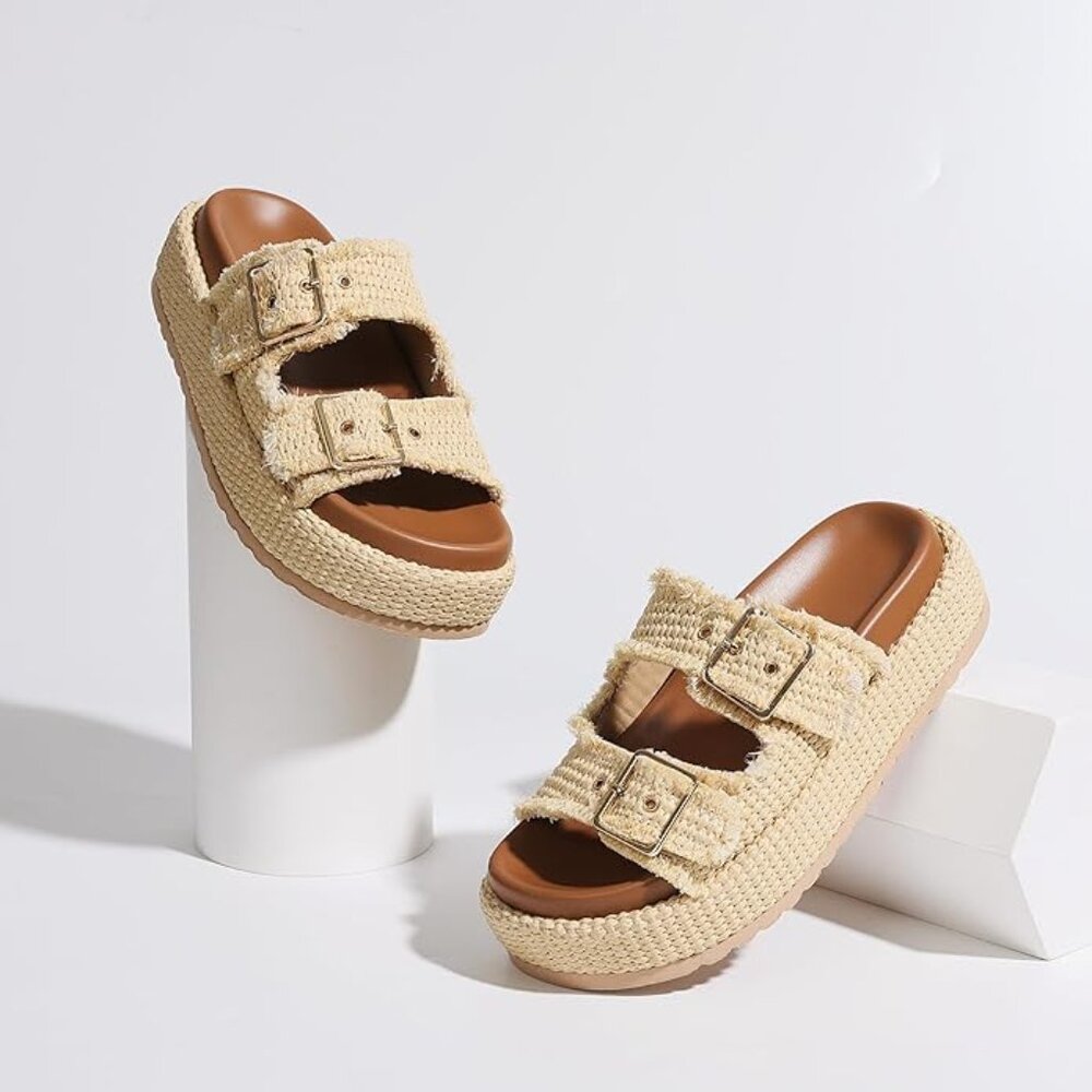 Raffia Platform Sandals